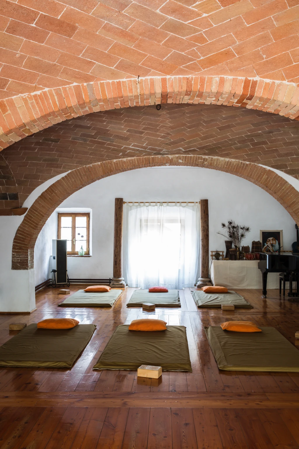 Yoga retreat, yoga space in Tuscany, Italy. Mindfulness